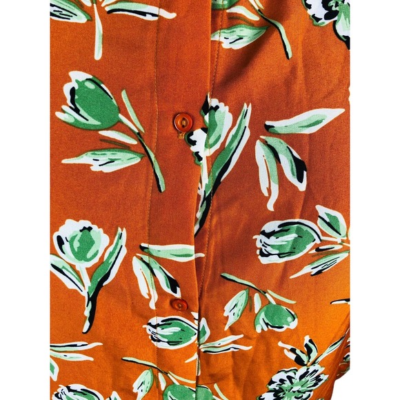 1290 Women s sz 2XL collared shirt dress long floral Hawaiian button front - Picture 6 of 10